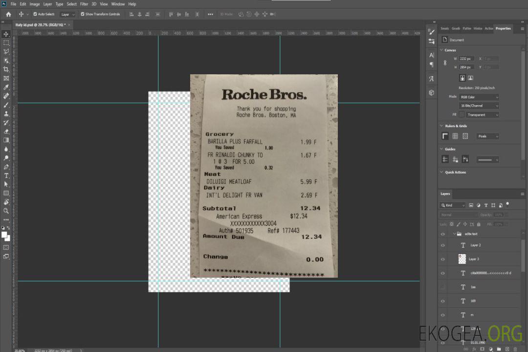 Chèque du supermarché Roche Bros template Chèque du supermarché Roche Bros template